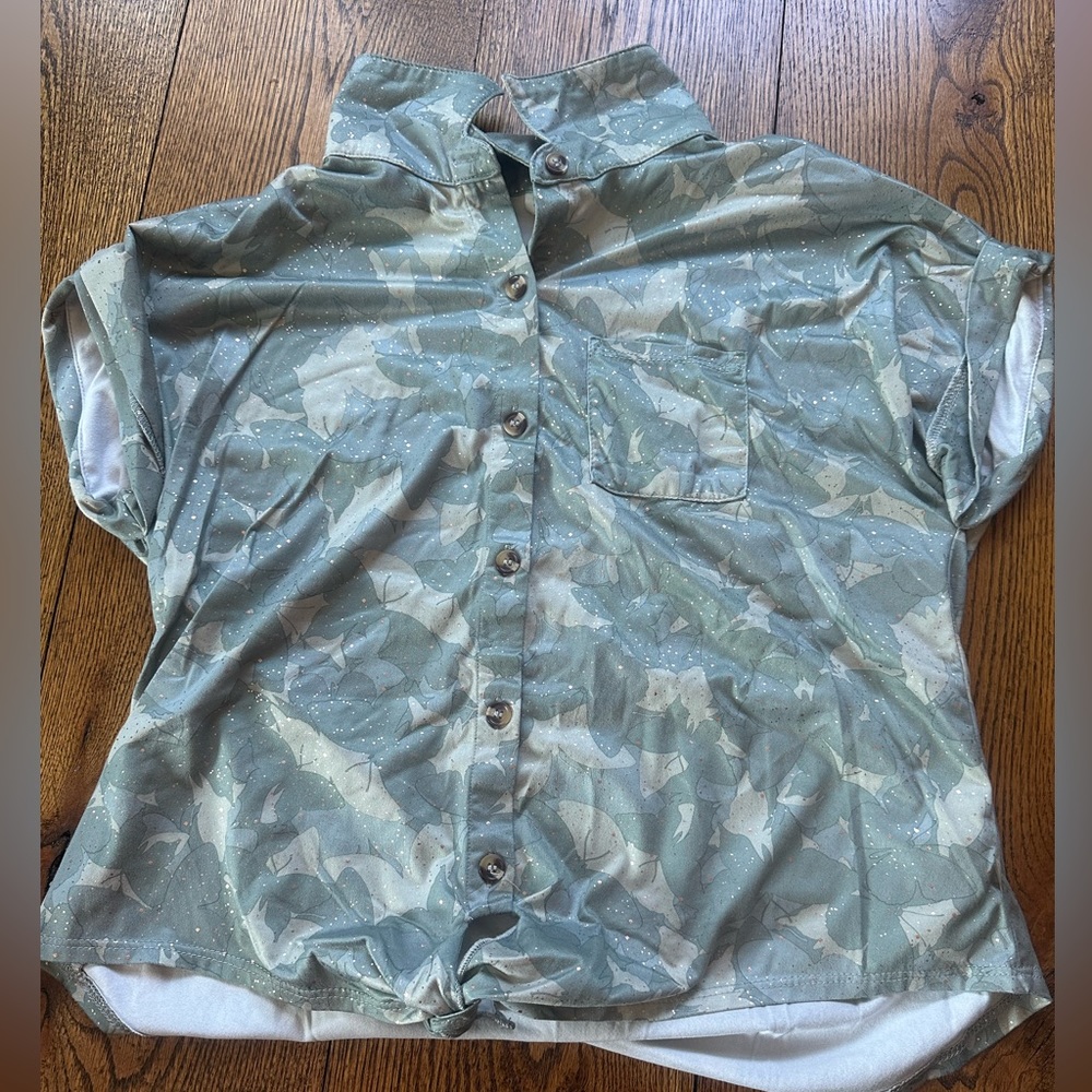 Girls button up tie top